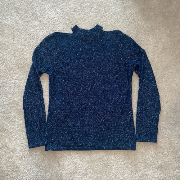 Ellie Tahari Brodly sparkle cold shoulder sweater - Picture 3 of 9